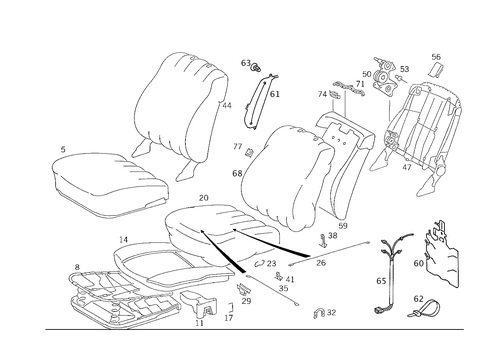 Front Seat and Headrest for 1989 Mercedes-Benz 300E #1