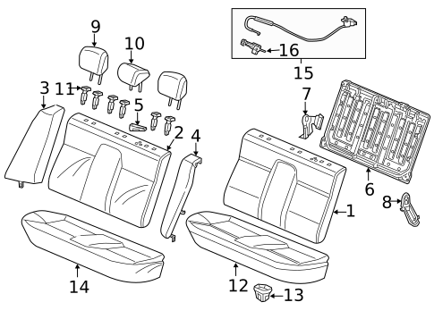 Rear Seat Components for 2015 Honda Civic #0