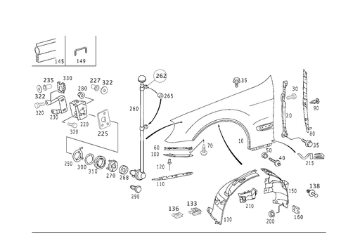 Front Fender for 2000 Mercedes-Benz S430 #1
