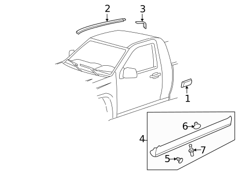 Exterior Trim - Cab for 2005 Chevrolet Colorado #0