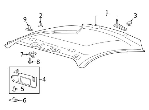 Interior Trim - Roof for 2017 Ford Mustang #0