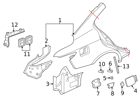 Quarter Panel & Components for 2010 INFINITI FX50 #1
