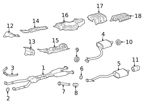 Exhaust Components for 2014 Lexus IS250 #1