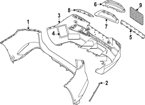 Bumper & Components - Rear for 2024 Mercedes-Benz EQS 580 SUV #0