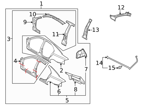 Hinge Pillar for 2008 Saab 9-3 #0