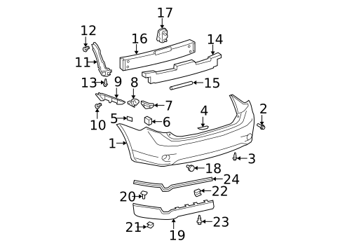 Bumper & Components - Rear for 2010 Toyota Corolla #0