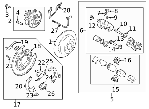 Rear Brakes for 2017 Hyundai Santa Fe #1
