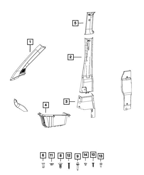 Panels-Moldings-Scuff Plates, Pillar, Cowl, 1/4 Panel Trim and Cargo Covers for 2017 Ram ProMaster City #0