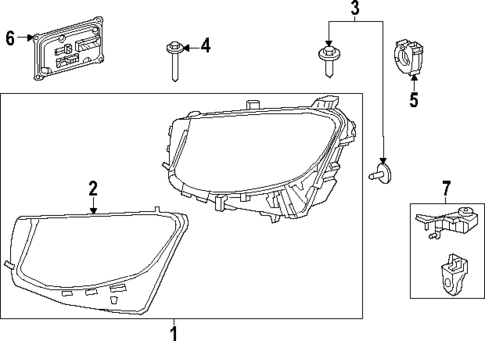 Headlamp Components for 2020 Mercedes-Benz GLC 43 AMG® #1