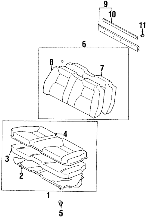 Rear Seat Components for 1998 Toyota Celica #1