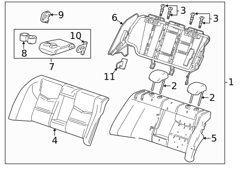 Rear Seat Components for 2019 Cadillac CTS #2