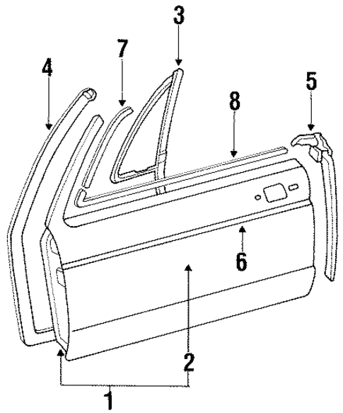 Door & Components for 1986 Volkswagen Cabriolet #0