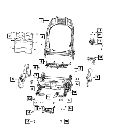 Front Seats - Adjusters, Recliners, Shields and Risers for 2022 Jeep Compass #3