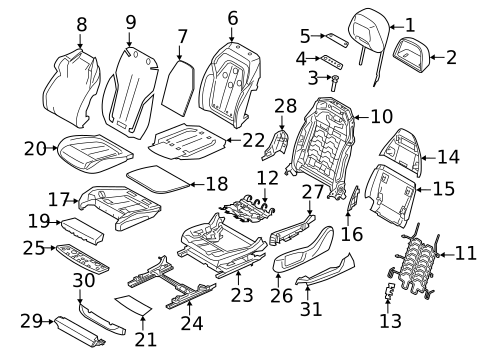 Driver Seat Components for 2020 BMW M5 #0