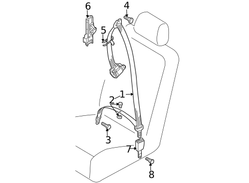Rear Seat Belts for 2010 Audi Q7 #1
