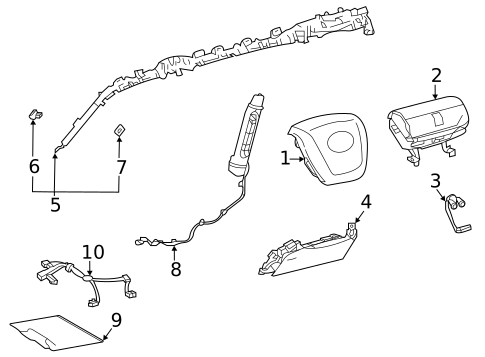 Air Bag Components for 2025 Toyota Highlander #0