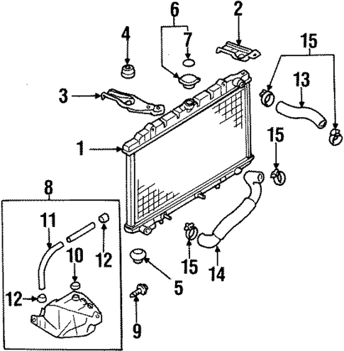 Radiator & Components for 1999 INFINITI G20 #0