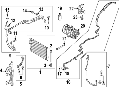 Condenser, Compressor & Lines for 2025 Hyundai Santa Fe #0