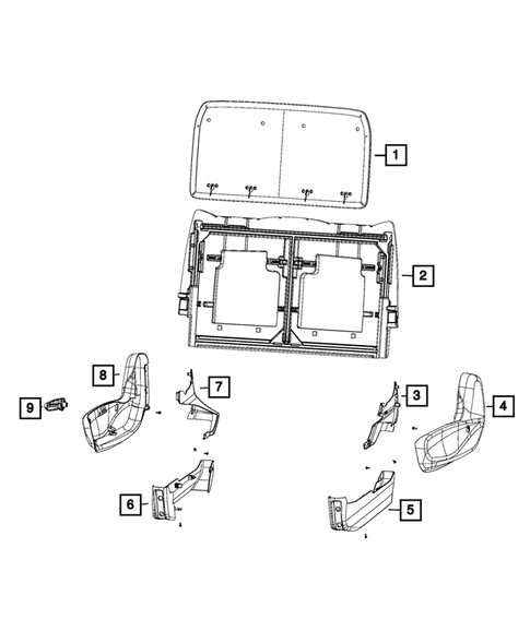 Rear Seats - Second Row - Adjusters, Recliners, Shields and Risers for 2019 Chrysler Pacifica #8