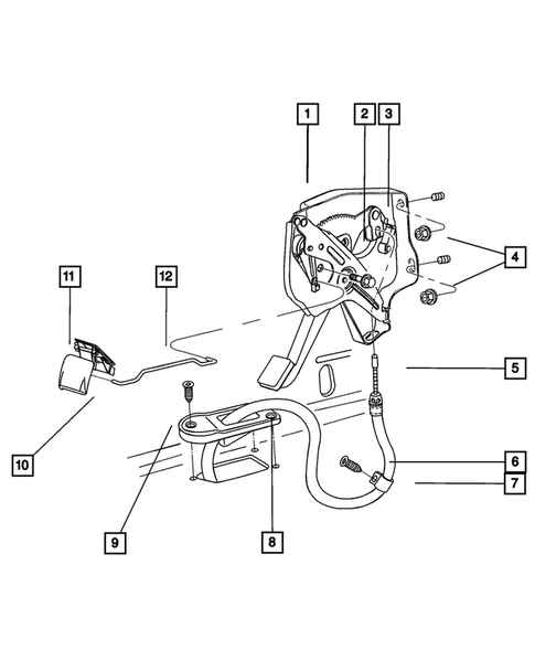 Parking Brake Lever and Cables for 2001 Dodge Ram 2500 #3
