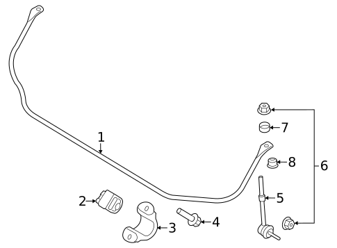 Stabilizer Bar & Components for 2009 Volvo S80 #1