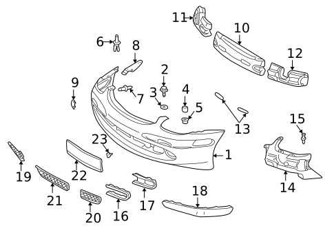 Bumper & Components - Front for 2001 Mercedes-Benz SLK 230 #0