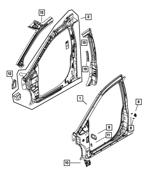 Aperture Panel and Pillar Supports for 2013 Dodge Grand Caravan #1