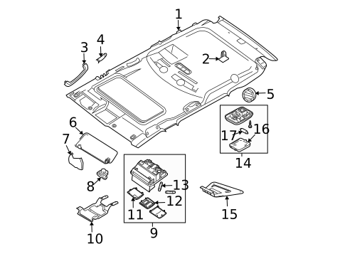 Interior Trim - Roof for 2009 Nissan Pathfinder #1