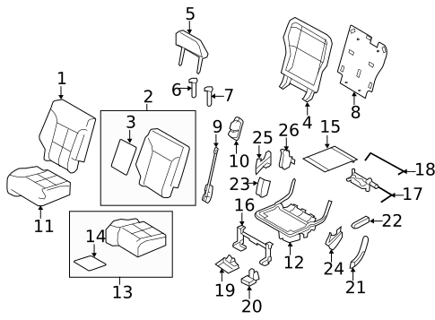 Rear Seat Components for 2011 Ford Edge #1