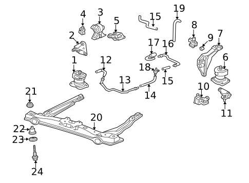 Engine & Trans Mounting for 2003 Acura CL #0