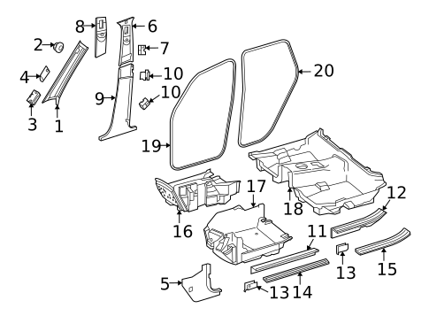 Interior Trim - Pillars for 2015 Mercedes-Benz GLK 250 #0