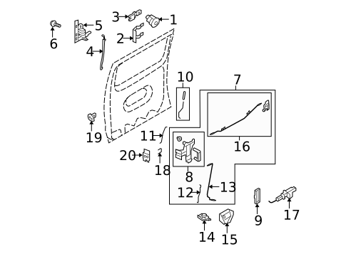 Lock & Hardware for 2009 Ford E-150 #1