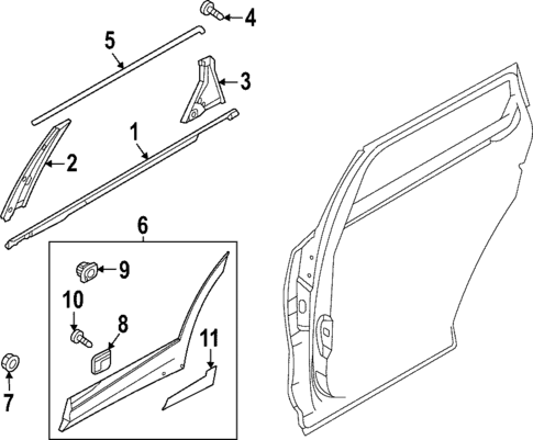 Exterior Trim - Rear Door for 2025 Kia Sportage #0