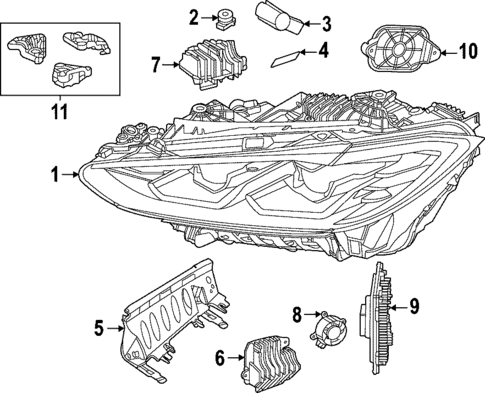 Headlamp Components for 2022 BMW 430i Gran Coupe #0