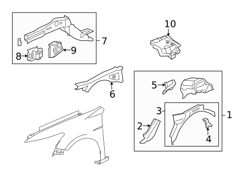 Structural Components & Rails for 2010 Honda Accord #1