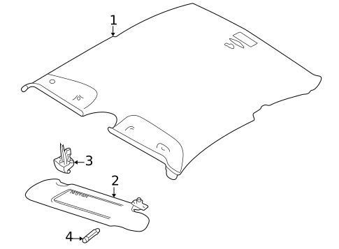 Interior Trim - Roof for 2004 Jaguar XK8 #1