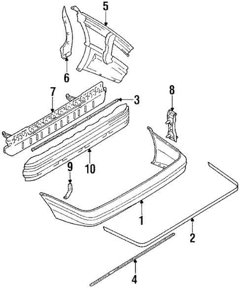 Bumper Assembly - Rear for 1991 Toyota Corolla #1