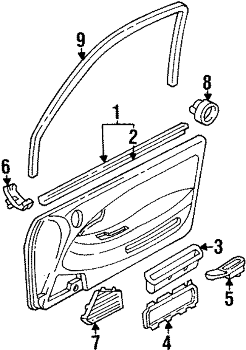 Interior Trim - Door for 1995 Honda Civic #1