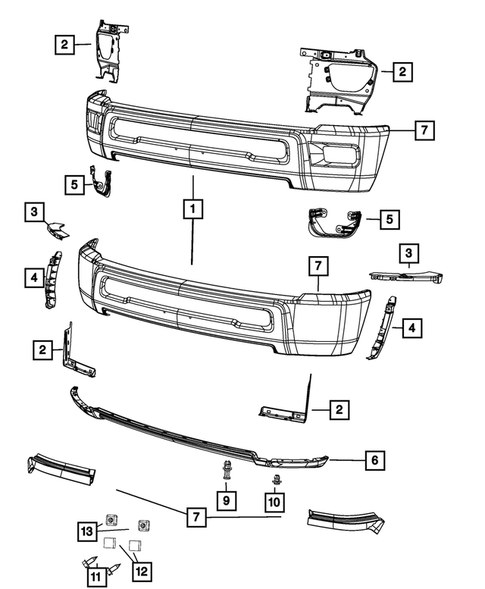 Front Bumper and Fascia for 2010 Dodge Ram 3500 #0