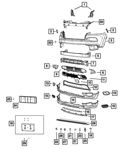 Front Bumper and Fascia for 2017 Jeep Cherokee #0