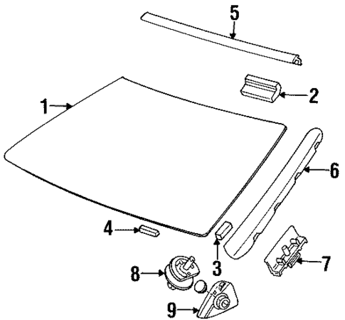 Glass - Windshield for 1996 Saab 900 #0