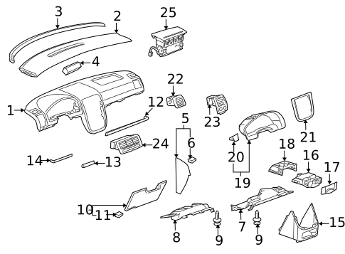 Instrument Panel for 2006 Pontiac Montana #1