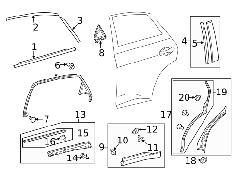 Exterior Trim - Rear Door for 2015 Lexus RX350 #0
