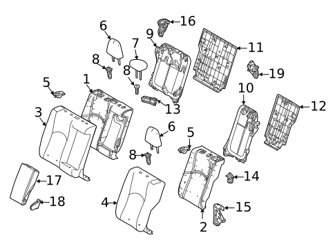 Rear Seat Components for 2025 Lexus UX300h #0
