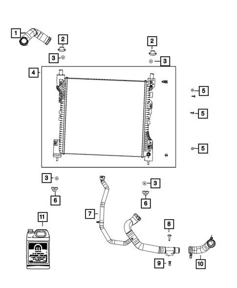 Radiator and Related Parts; Charge Air Cooler for 2021 Jeep Grand Cherokee L #4
