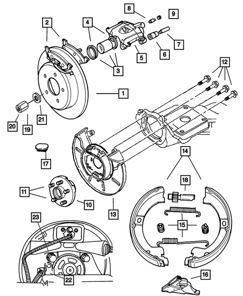 Rear Brakes for 2002 Dodge Grand Caravan #1