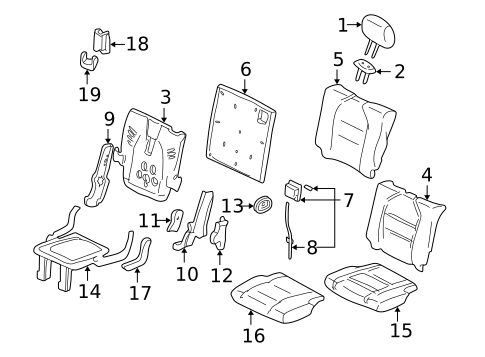 Rear Seat Components for 2005 Acura MDX #0