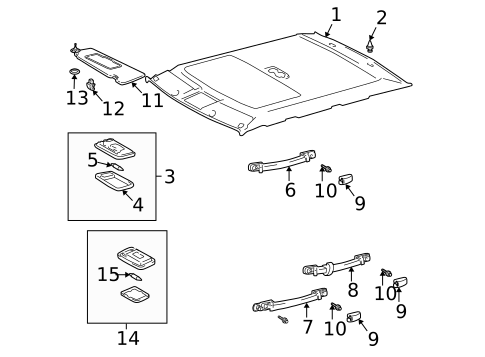 Interior Trim - Roof for 2003 Lexus ES300 #1