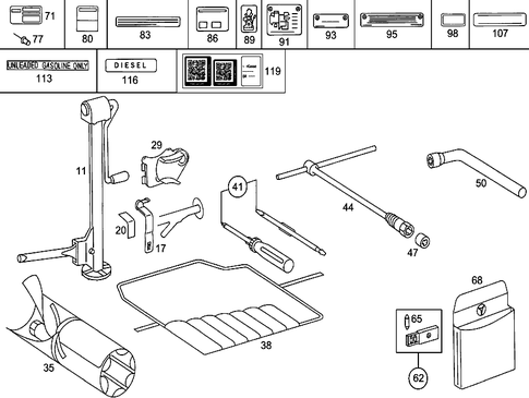 Tools and Accessories for 1984 Mercedes-Benz 380SE #1