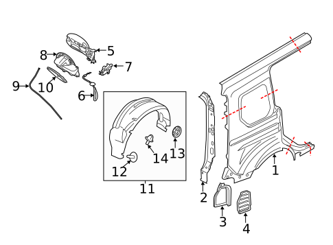 Side Panel & Components for 2017 Ford Transit Connect #1